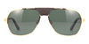 Cartier Santos de Cartier CT0165S#colour_gold-with-brown-leather-green-with-white-mirror-polarised
