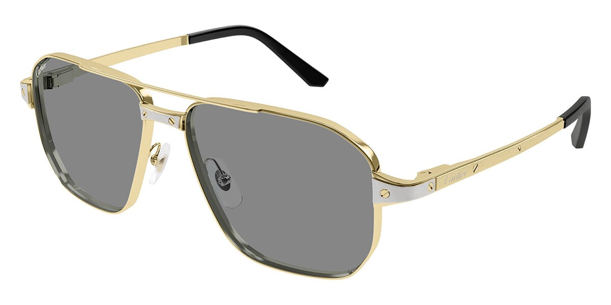 Cartier Gold Frame Gradient Gray Aviator Sunglasses CARTIER Rimless Gold Frame Gray Lens Sunglasses CT0035RS 001  main image 2