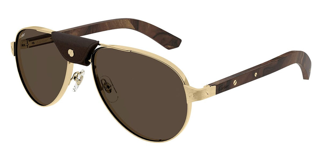 Cartier CT0495S #colour_gold with dark brown wood/brown