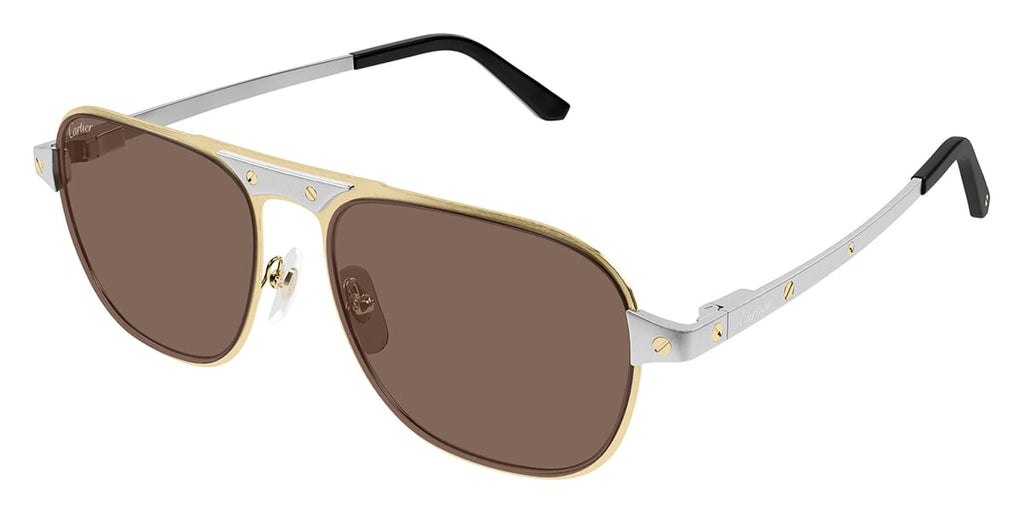 Cartier CT0532S#colour_brushed-gold-with-silver-brown