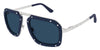Cartier CT0573S #colour_matte blue on silver/blue with light mirror polarised