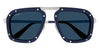 Cartier CT0573S #colour_matte blue on silver/blue with light mirror polarised