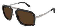 Cartier CT0573S #colour_matte grey on shiny ruthenium/brown polarised