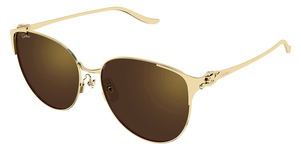 Cartier CT0632SA #colour_gold/brown with gold flash mirror