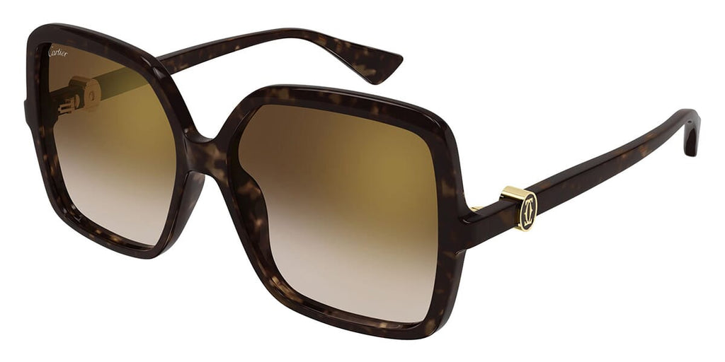 Cartier CT0641S #colour_havana/brown gradient with gold flash mirror