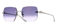 Cartier Panthere CT0549S #colour_shiny silver/grey to clear gradient with gold mirror