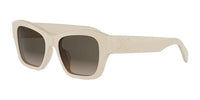 CELINE Triomphe CL40330U#colour_white-with-a-tone-on-tone-lacquered-ivory-logo-brown-gradient
