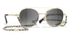 Chanel 4291 #colour_pale gold frame./gradient grey polarised (clip on) with clear blue-violet light filter lenses.