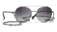 Chanel 4291 #colour_ruthenium frame./gradient grey (clip on) with clear blue-violet light filter lenses.