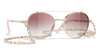Chanel 4291 #colour_pale gold frame./gradient fuchsia (clip on) with clear blue-violet light filter lenses.