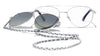 Chanel 4292 #colour_silver frame./gradient blue (clip on) with clear blue-violet light filter lenses.