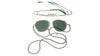 Chanel 4292 #colour_pale gold frame./solid green (clip on) with clear blue-violet light filter lenses.
