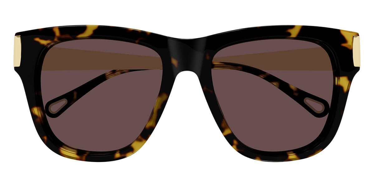 Chloe Sunglasses CH0349S 002 Tortoise Gold Square Frames w Brown Gradient Lenses Chloé CH0149S S (54 - 19) with Brown lenses and Tortoise  main image 4