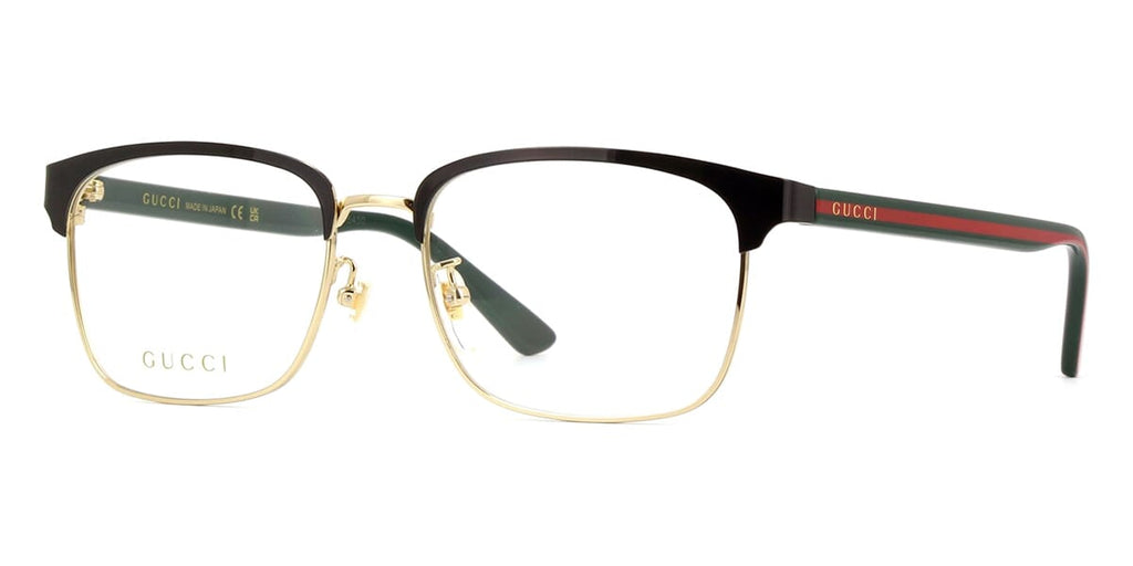 Gucci Asian Fit GG0934OA#colour_shiny-black-and-gold-with-red-and-green-stripes