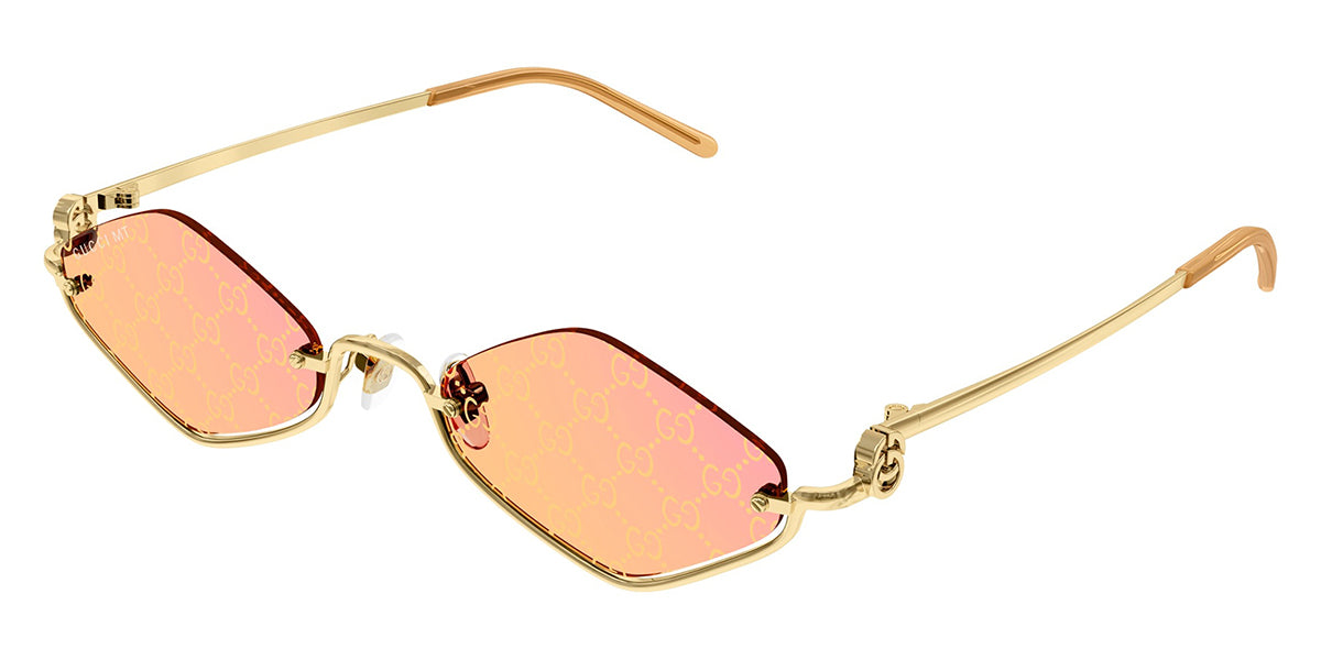 Gucci Pink Translucent Round Sunglasses with Gold Logo Plaque Gucci - Round Sunglasses - Pink - Gucci Eyewear - Avvenice main image 2