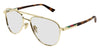 Gucci GG1962S #colour_shiny gold/clear lens with blue florescence in daylight