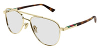 Gucci GG1962S #colour_shiny gold/clear lens with blue florescence in daylight
