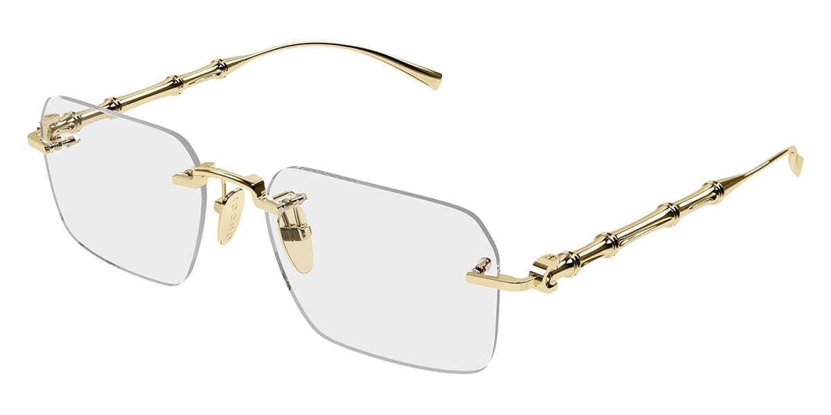 Gucci Rimless Square Shape Gold Star-Shaped Stud Gray Lenses Sunglasses White GUCCI Sunglasses Vintage Gold White Frameless Rectangular  main image 4