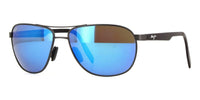 Maui Jim Castles Polarised Sunglasses#colour_matte-dark-ruthenium-with-black-blue-hawaii-super-thin-glass
