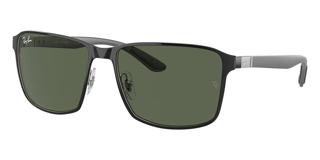 Ray-Ban RB3721 #colour_black on silver/dark green