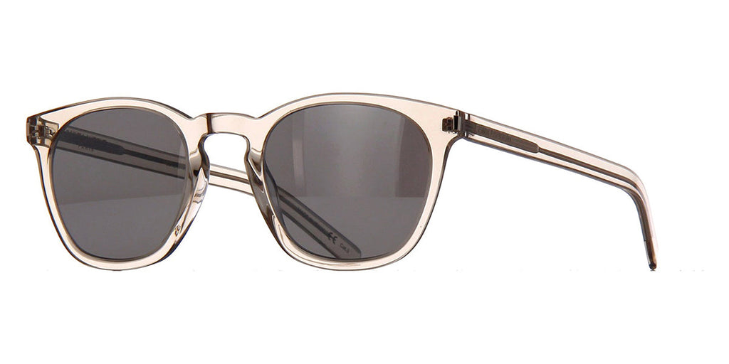 Saint Laurent SL 28 Sun #colour_beige crystal/smoke with silver mirror