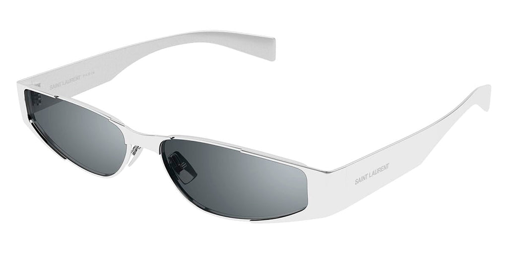 Saint Laurent SL 739 #colour_shiny silver/grey with silver flash mirror