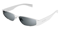 Saint Laurent SL 739 #colour_shiny silver/grey with silver flash mirror