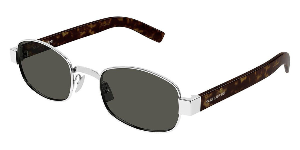 Saint Laurent SL 706 #colour_shiny silver and havana/grey with light mirror