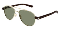Saint Laurent SL 843 #colour_shiny gold and havana/green with light mirror