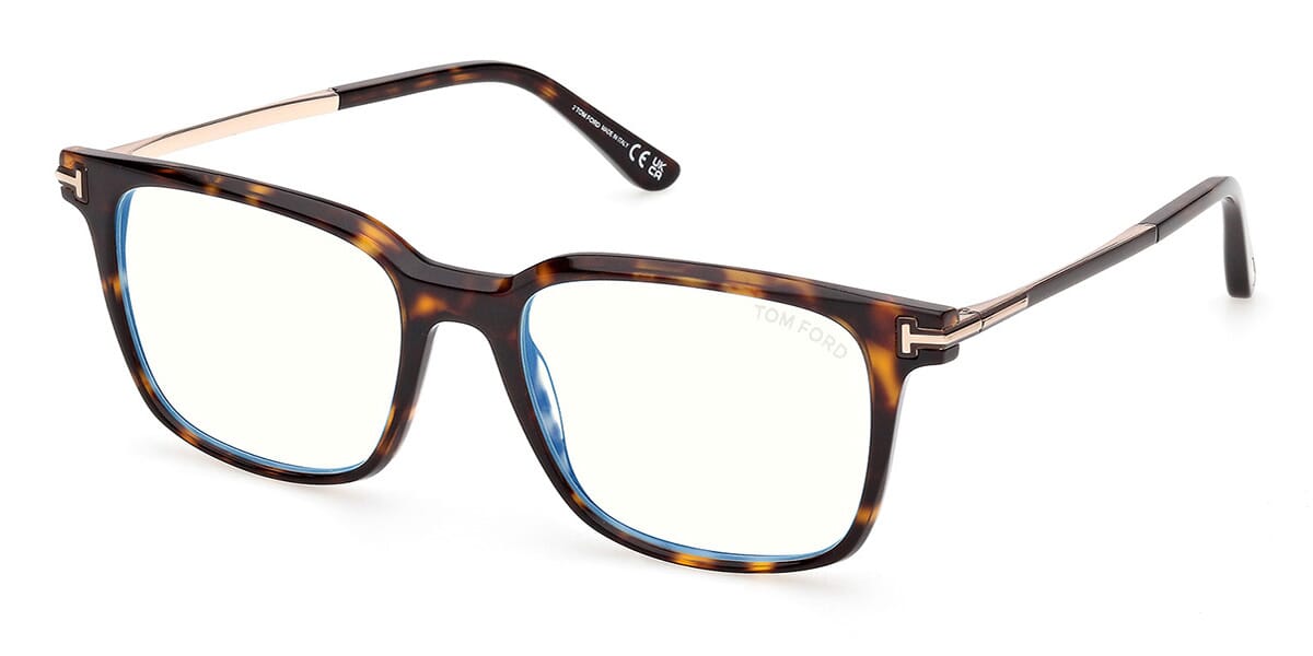 Tom Ford Tortoiseshell Rectangular Blue Light Glasses with Brown Case Amazon.com: Tom Ford Blue Light Block Square Men main image 3