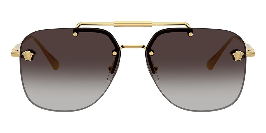 NEW Versace VE2296 Aviator Sunglasses in Gold Brown Versace VE2296 XL (60 - 14) with Yellow lenses and Gold  main image 2