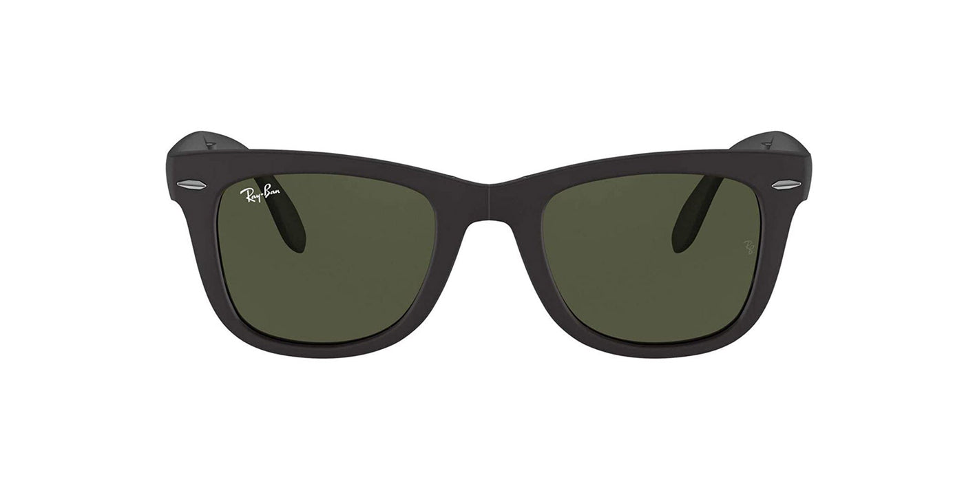 Ray-Ban Folding Wayfarer RB4105 Matte Black/Green #colour_matte-black-green