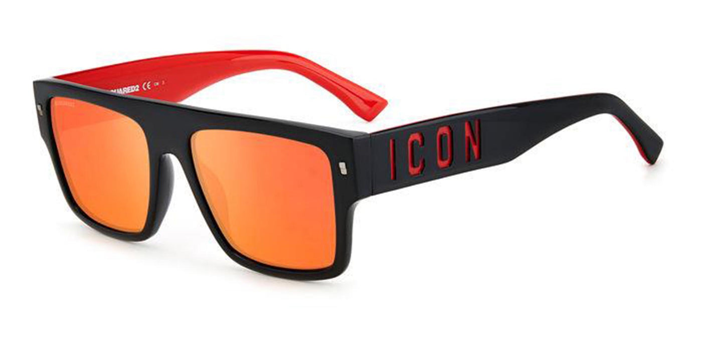 DSQUARED2 Icon 0003/S Black-Red/Orange Mirror #colour_black-red-orange-mirror