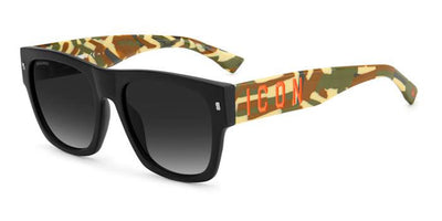 DSQUARED2 Icon 0004/S Black-Pattern Green/Grey Gradient #colour_black-pattern-grey-gradient