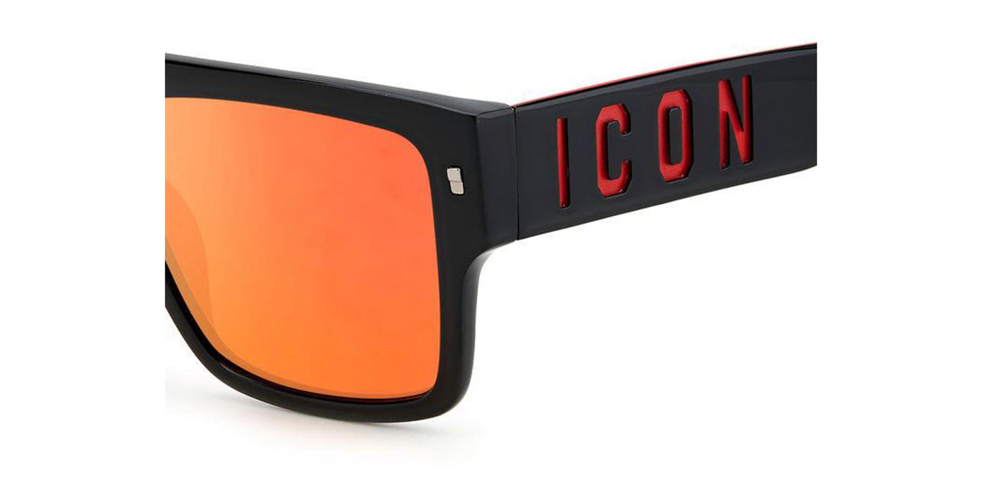 DSQUARED2 Icon 0003/S Black-Red/Orange Mirror #colour_black-red-orange-mirror