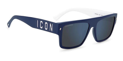 DSQUARED2 Icon 0003/S Blue-White/Blue Mirror #colour_blue-white-blue-mirror