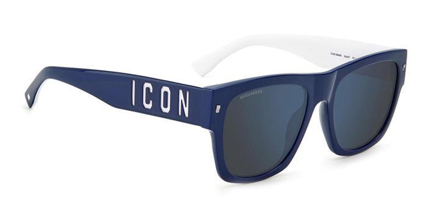 DSQUARED2 Icon 0004/S Blue-White/Blue Mirror #colour_blue-white-blue-mirror