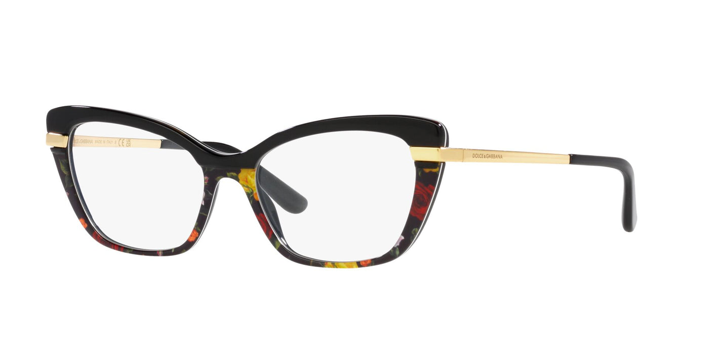 Dolce&Gabbana DG3325 Black On Winter Flowers Print #colour_black-on-winter-flowers-print