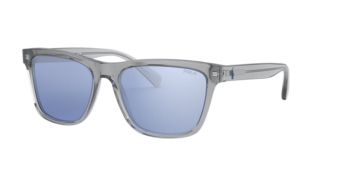 Polo Ralph Lauren PH4167 Shiny Transparent Grey/Light Blue Mirror Silver #colour_shiny-transparent-grey-light-blue-mirror-silver