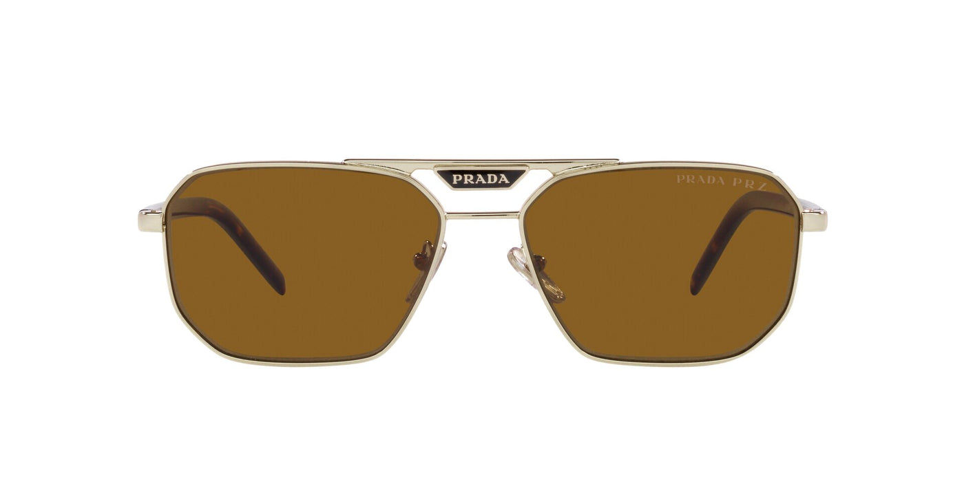 Prada SPR58Y Pale Gold/Polarised Dark Brown #colour_pale-gold-polarised-dark-brown