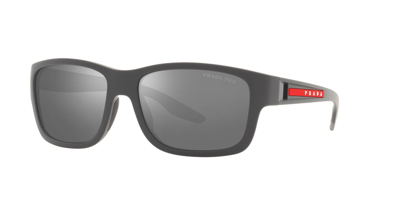 Prada Sport Linea Rossa SPS01W Grey Rubber/Dark Grey Mirror Silver Polarised #colour_grey-rubber-dark-grey-mirror-silver-polarised