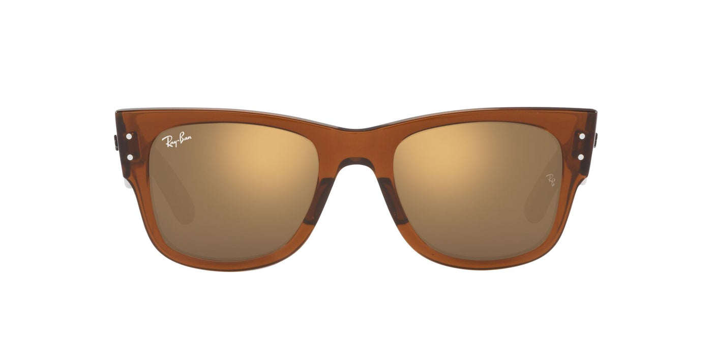 Ray-Ban Mega Wayfarer RB0840S Transparent Brown/Light Brown Mirror Gold #colour_transparent-brown-light-brown-mirror-gold