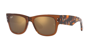 Ray-Ban Mega Wayfarer RB0840S Transparent Brown/Light Brown Mirror Gold #colour_transparent-brown-light-brown-mirror-gold