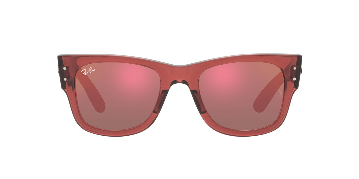 Ray-Ban Mega Wayfarer RB0840S Transparent Pink/Brown Mirror Dark Red #colour_transparent-pink-brown-mirror-dark-red