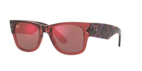 Ray-Ban Mega Wayfarer RB0840S Transparent Pink/Brown Mirror Dark Red #colour_transparent-pink-brown-mirror-dark-red