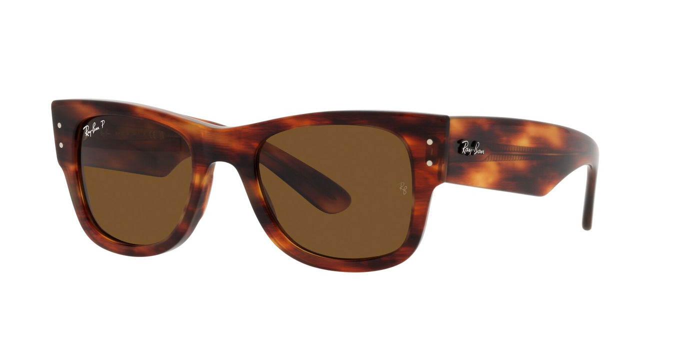 Ray-Ban Mega Wayfarer RB0840S Striped Havana/Brown Polarised #colour_striped-havana-brown-polarised