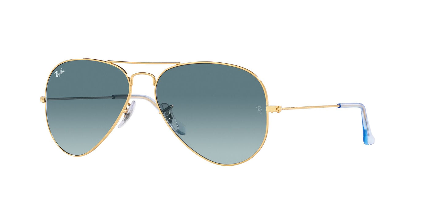 Ray-Ban Aviator RB3025 - Small Gold/Blue Grey Gradient #colour_gold-blue-grey-gradient