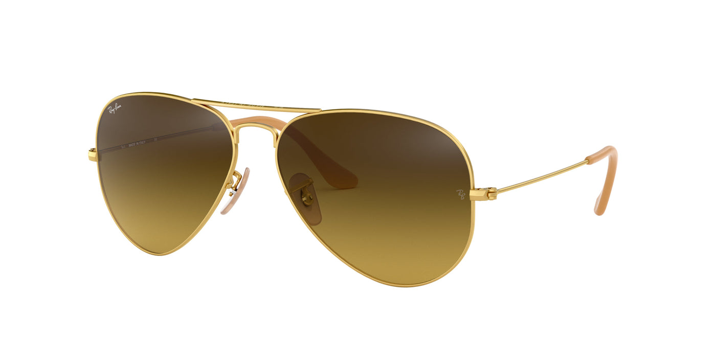 Ray-Ban Aviator RB3025 Matte Arista/Brown Gradient Dark Brown #colour_matte-arista-brown-gradient-dark-brown