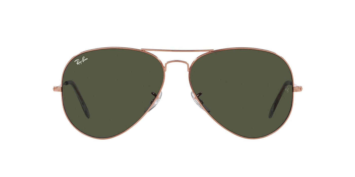 Ray-Ban Aviator RB3025 - Small Rose Gold/Green #colour_rose-gold-green