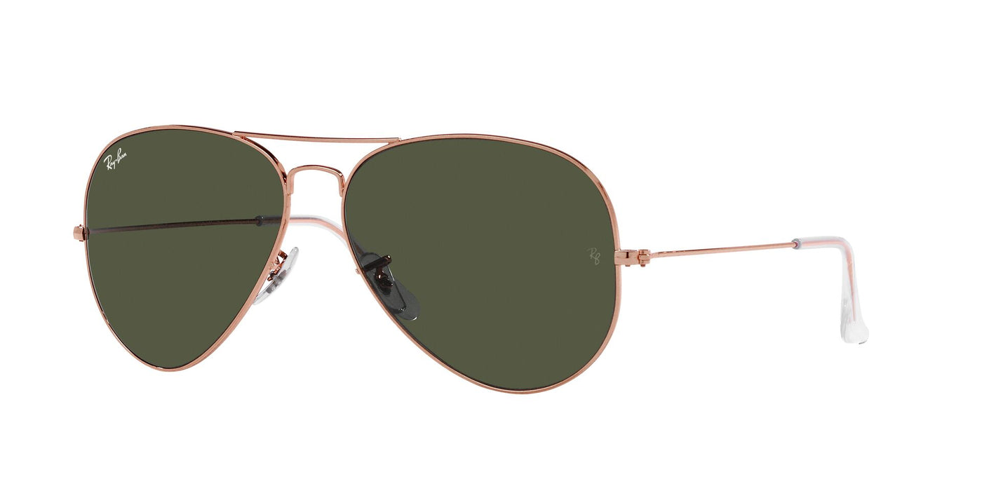 Ray-Ban Aviator RB3025 - Small Rose Gold/Green #colour_rose-gold-green